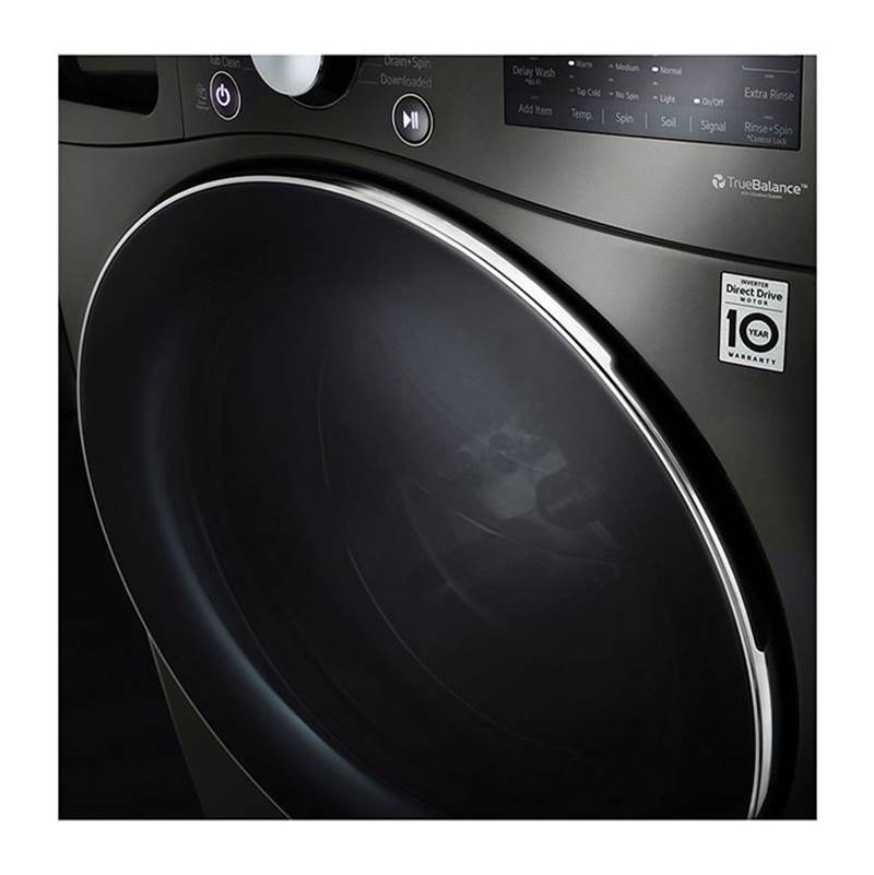 5.0 cu.ft. Ultra Large Capacity Front Load Washer with AIDD, TurboWash, Steam and Wi-Fi Connectivity, Black Steel