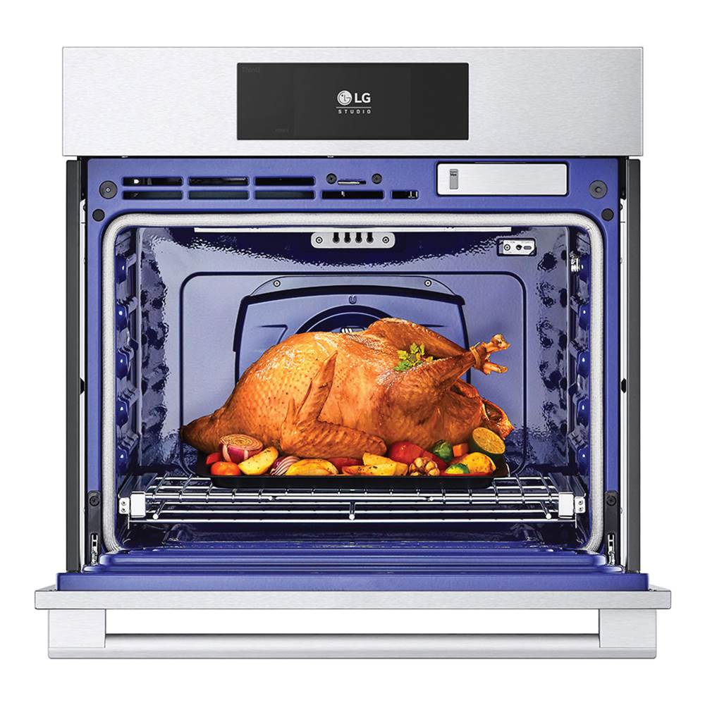 LG STUDIO Single Wall Oven, 4.7 cu-ft, 30'', 7'' LCD Touch-Screen Control, Instaview, Steam Sous Vide, Air Fry