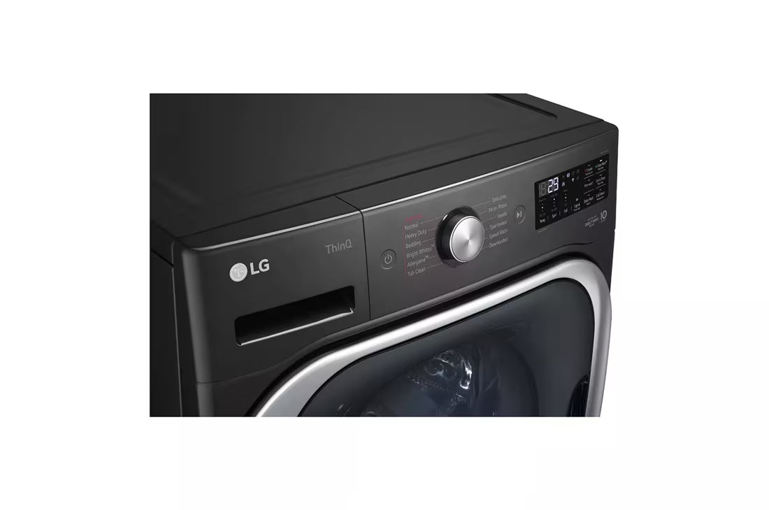 Mega Capacity Front Load Washer with TurboWash, Steam and Wi-Fi, AIDD, 5.2 cu-ft, Black Steel