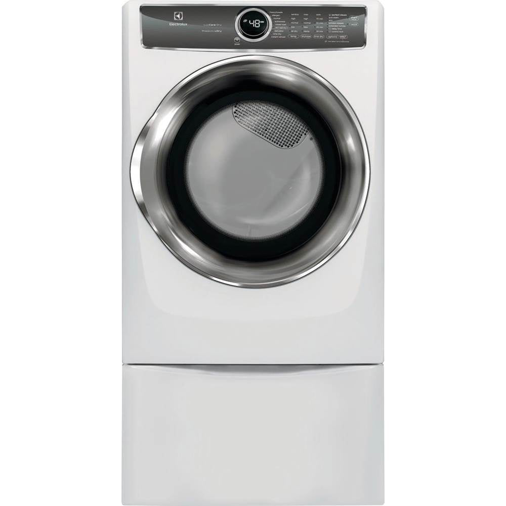 Electrolux - Front Load Perfect Steam Electric Dryer with PredictiveDry and Instant Refresh - 8.0. Cu. Ft. - White