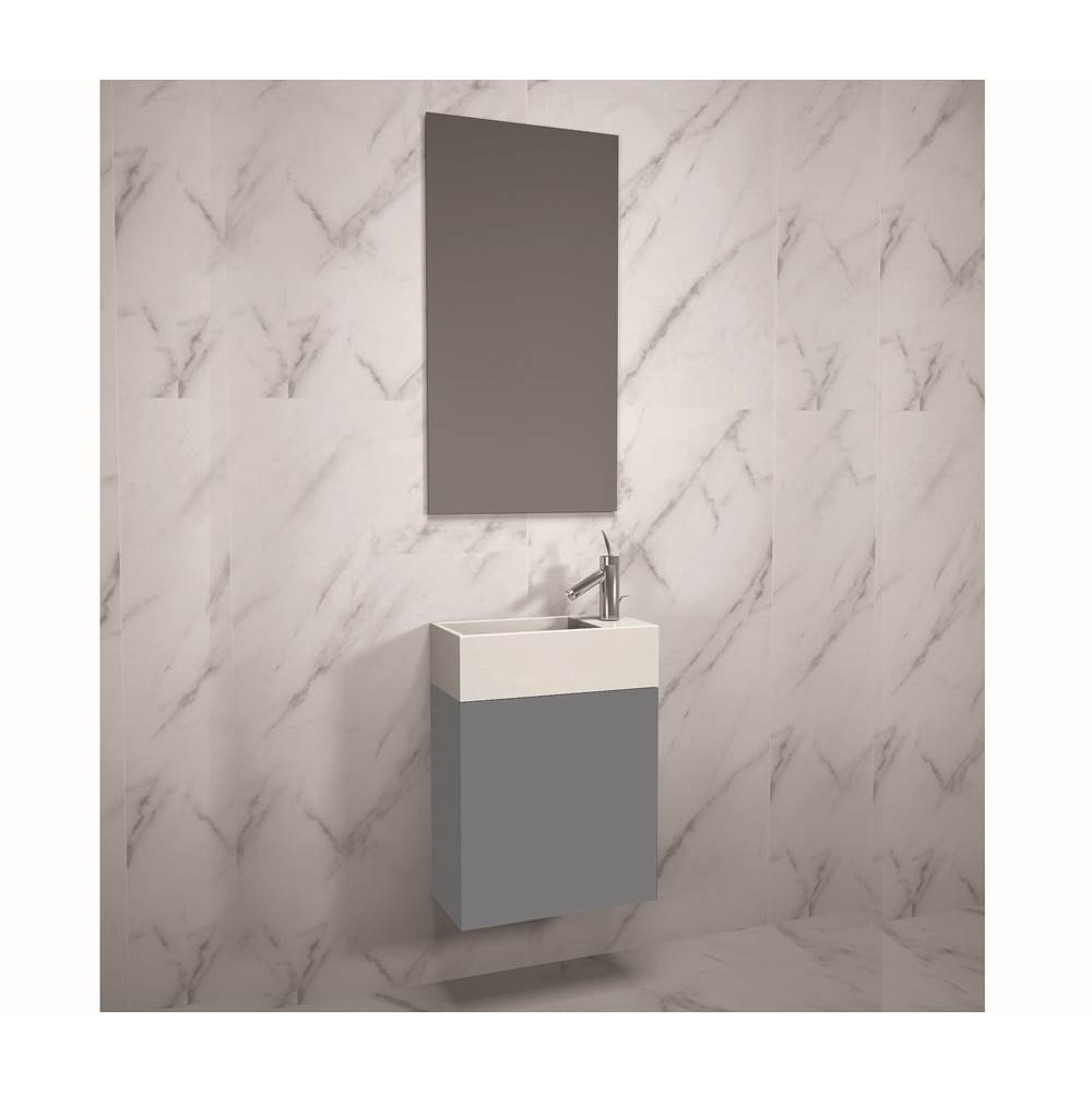 Madeli - Madeli Petite 19'', Wall Hung Vanity Cabinet, Studio Grey - Studio Gray