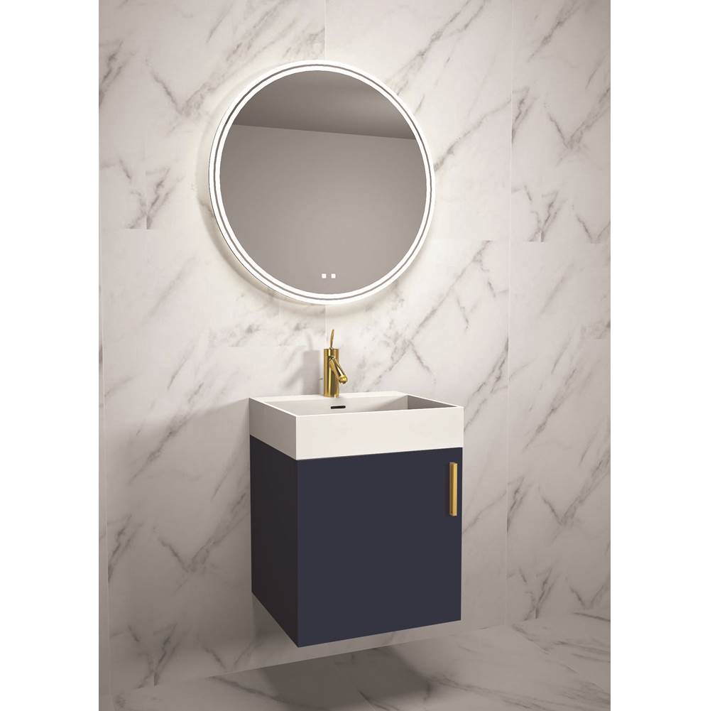 Madeli - Madeli Compact 20'' Wall Hung Vanity Cabinet Sapphire/HW: Brushed Nickel(BN) - Sapphire With Brushed Nickel