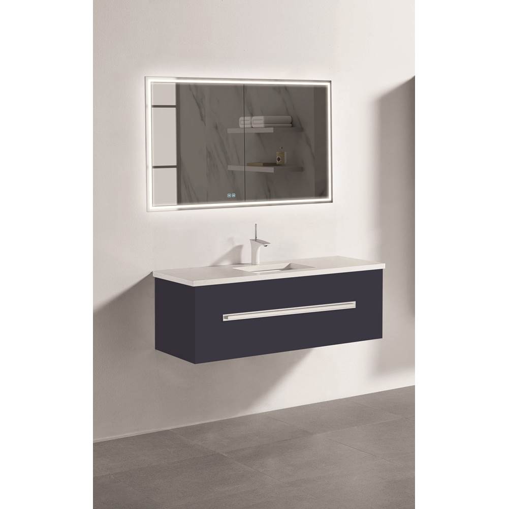 Madeli - Madeli Vogue 48C'' Wall Hung Vanity Cabinet Sapphire/HW: Brushed Nickel(BN) - Sapphire With Brushed Nickel