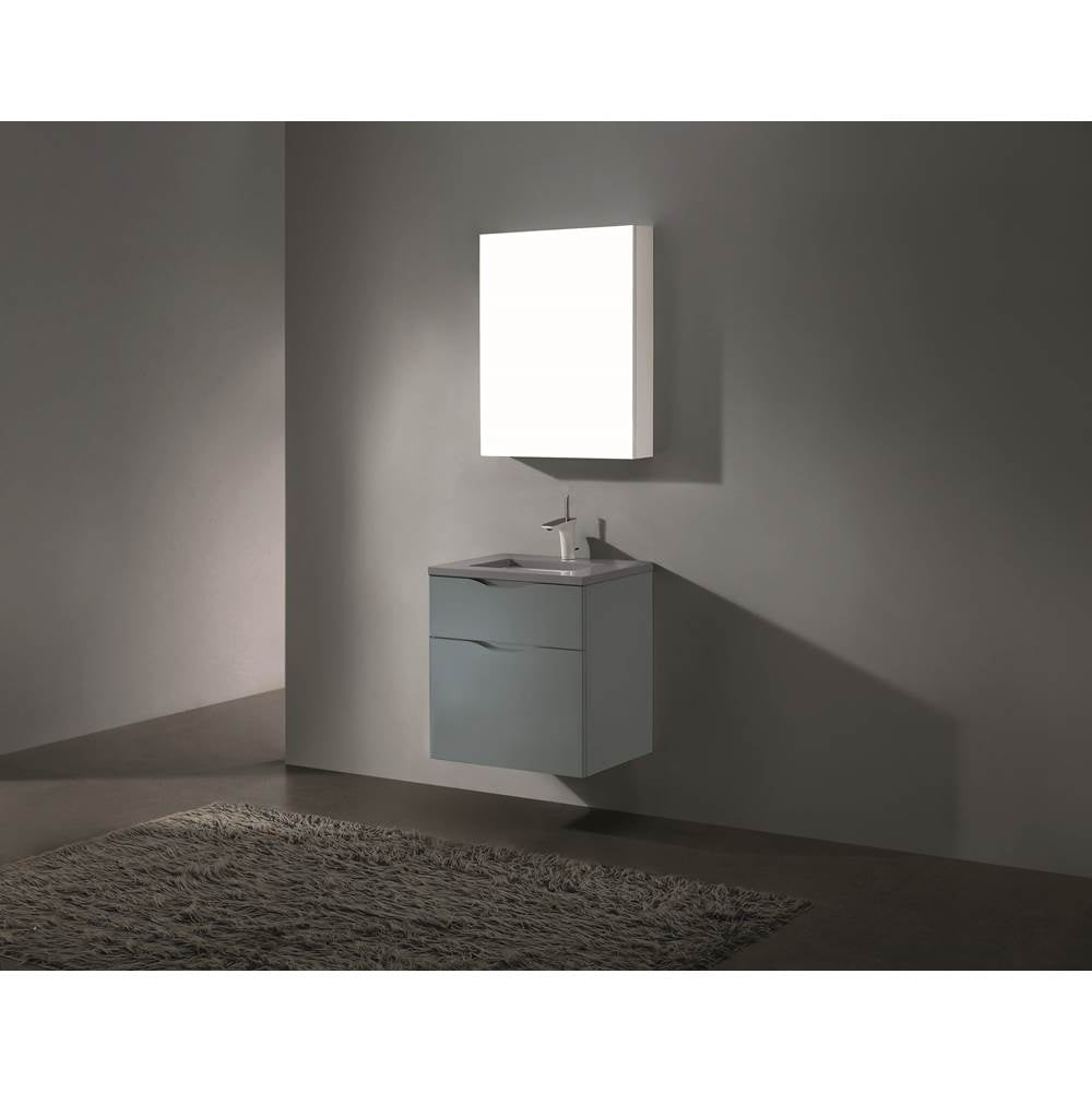 Madeli - Madeli Bolano 24'' Wall hung Vanity Cabinet Studio Grey Finish - Studio Gray