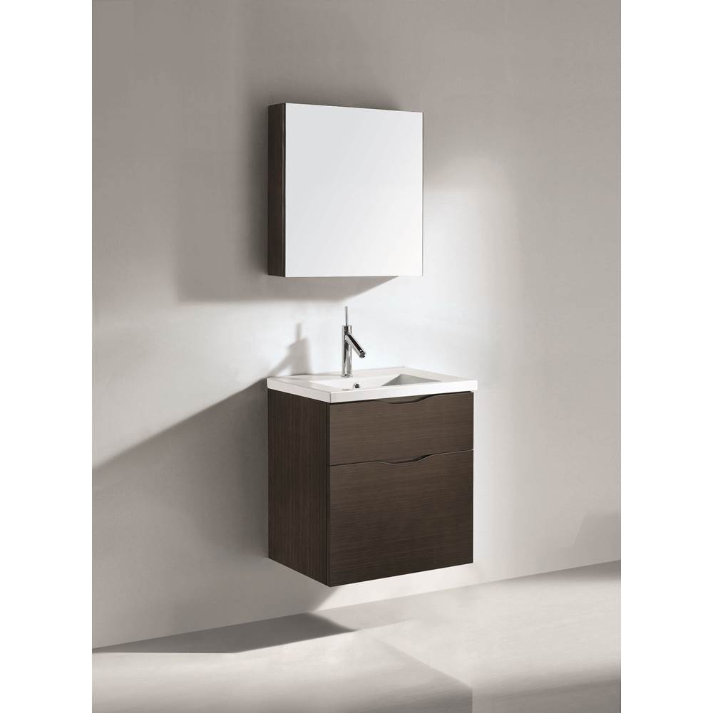 Madeli - Madeli Bolano 24'' Wall hung Vanity Cabinet Walnut Finish - Walnut