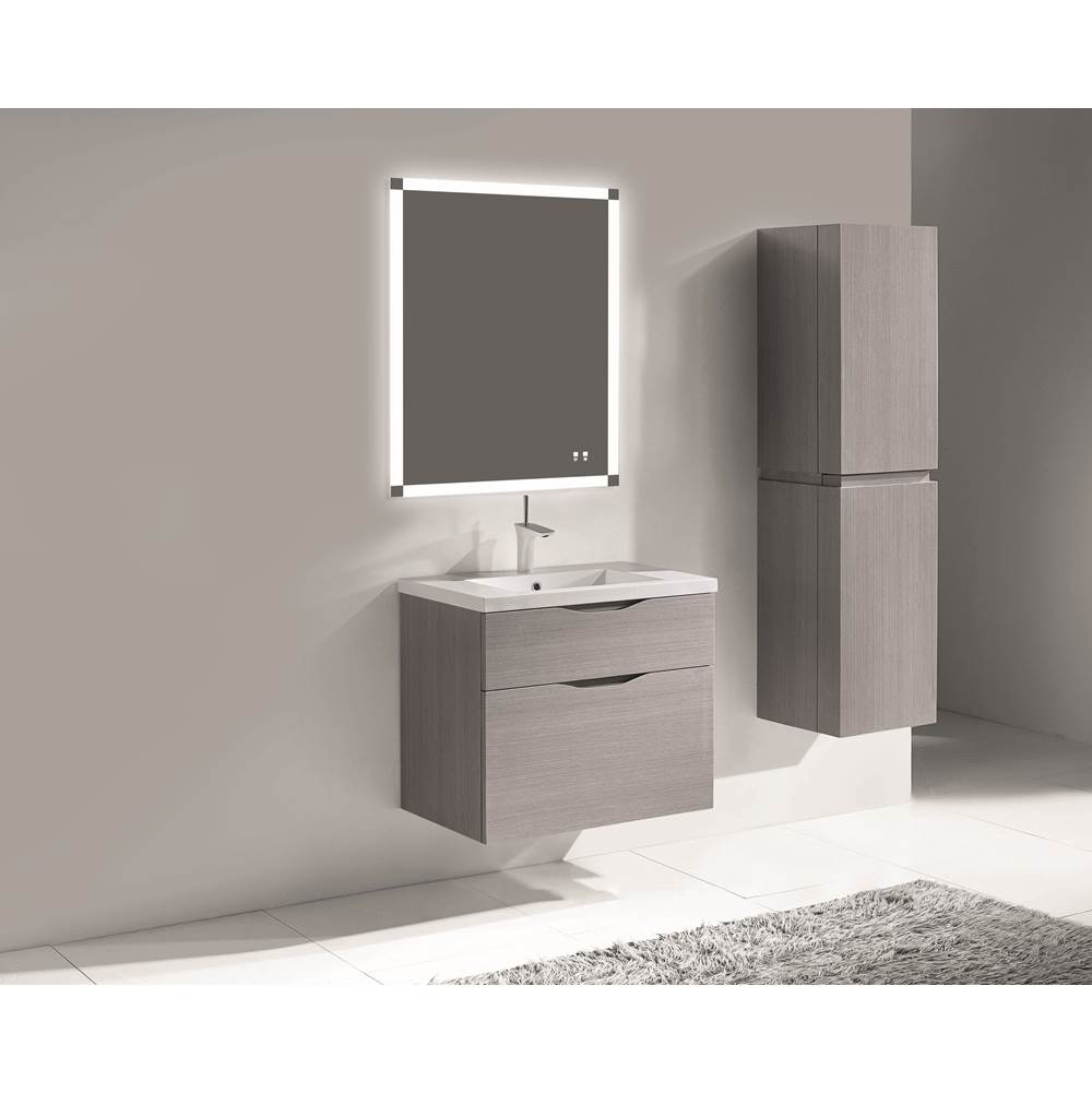 Madeli - Madeli Bolano 30'' Wall hung Vanity Cabinet Ash Grey Finish - Ash Grey