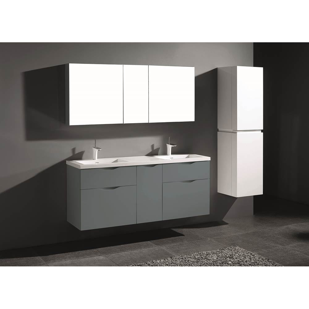 Madeli - Madeli Bolano 60D'' Wall hung Vanity Cabinet Studio Grey Finish - Studio Gray