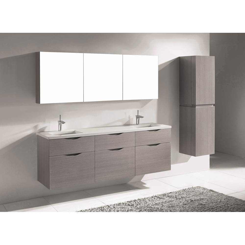Madeli - Madeli Bolano 72'' Wall hung Vanity Cabinet Ash Grey Finish - Ash Grey