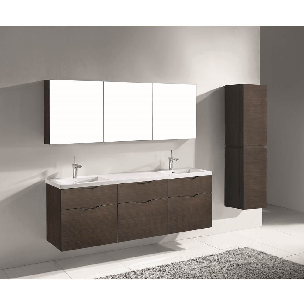Madeli - Madeli Bolano 72'' Wall hung Vanity Cabinet Walnut Finish - Walnut