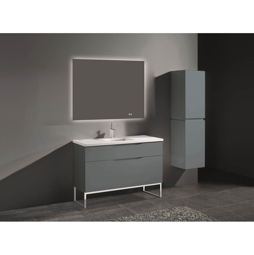Madeli - Madeli Milano 48C'' Free Standing Vanity Cabinet Studio Grey/HW: Polished Chrome(PC) - Studio Gray With Polished Chrome