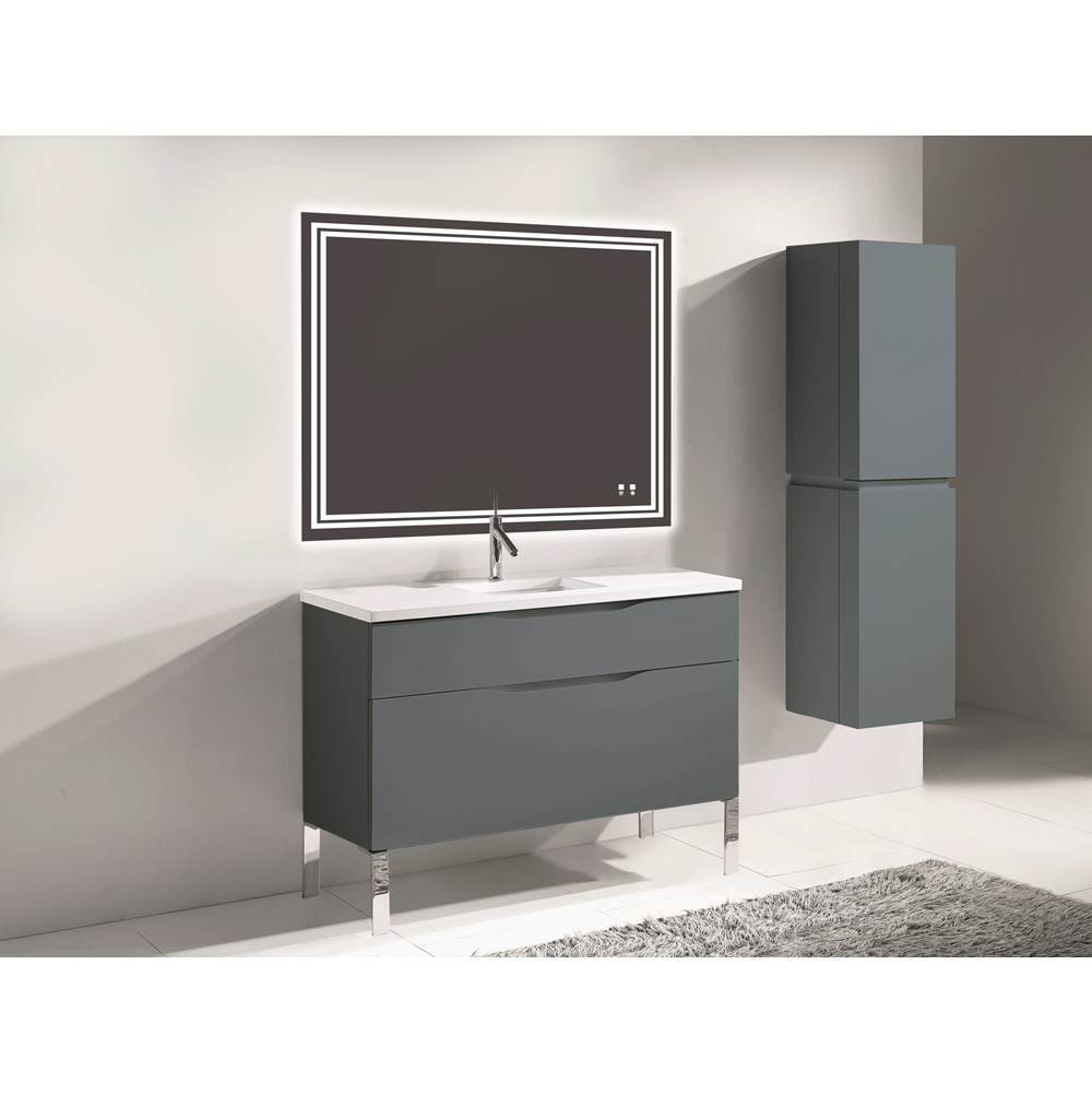 Madeli - Madeli Milano 48C'' Free Standing Vanity Cabinet Studio Grey/HW: Polished Nickel(PN) - Studio Gray With Polished Nickel