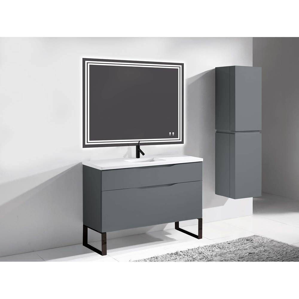 Madeli - Madeli Milano 48C'' Free Standing Vanity Cabinet Studio Grey/HW: Matte Black(MB) - Studio Gray With Matte Black