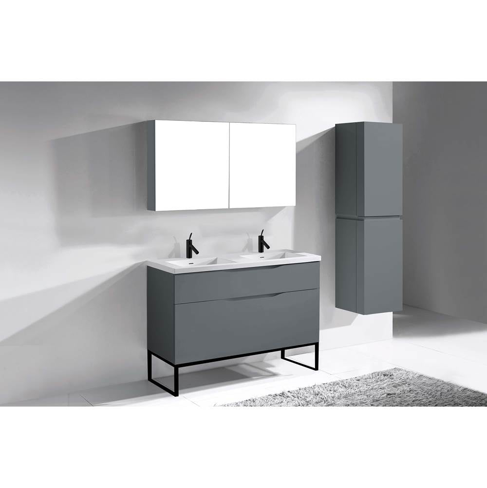 Madeli - Madeli Milano 48D'' Free Standing Vanity Cabinet Studio Grey/HW: Matte Black(MB) - Studio Gray With Matte Black