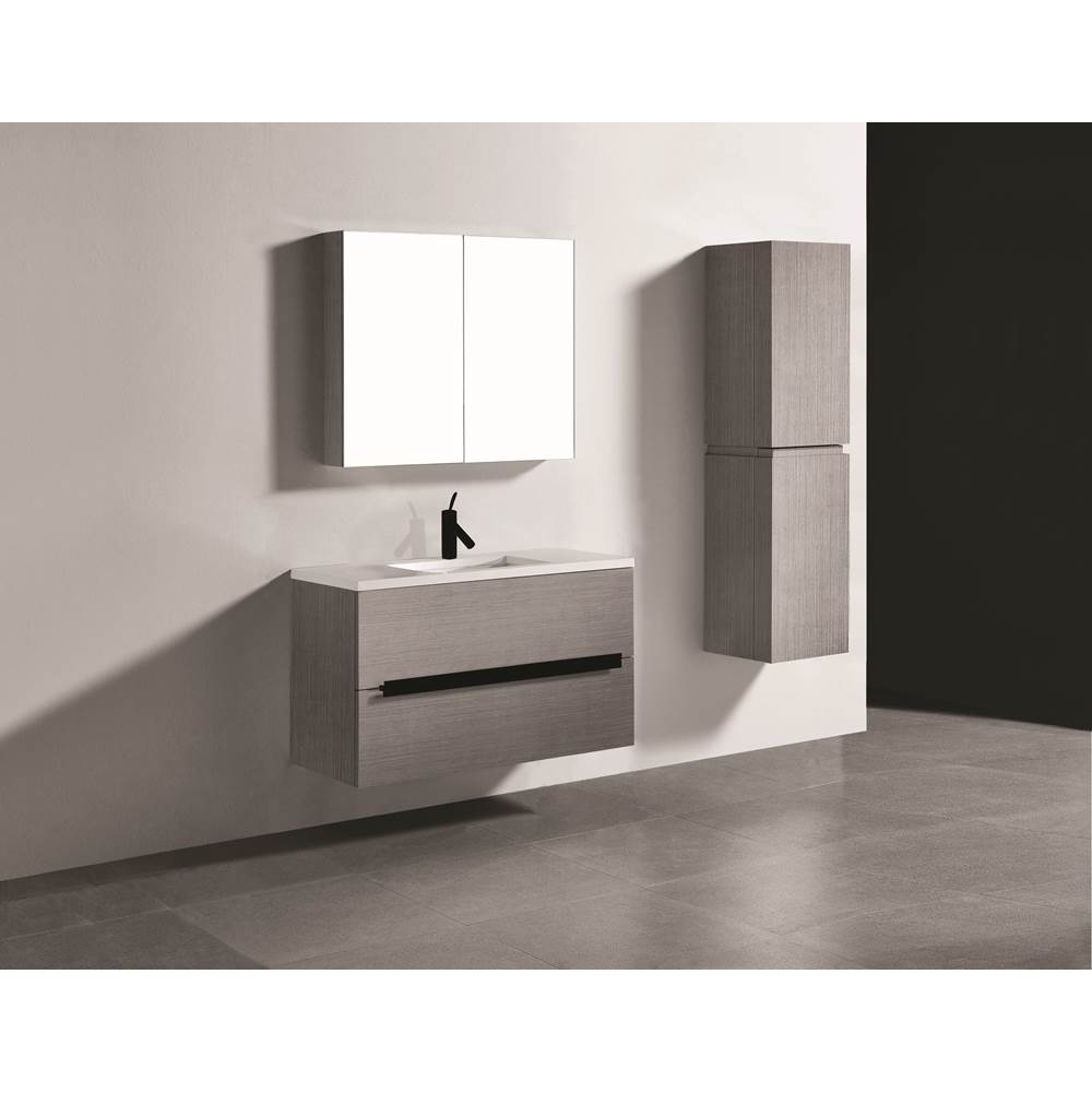 Madeli - Madeli Urban 42'' Wall hung Vanity Cabinet in Ash Grey Finish/HW: Polished Chrome(PC) - Ash Gray With Polished Chrome