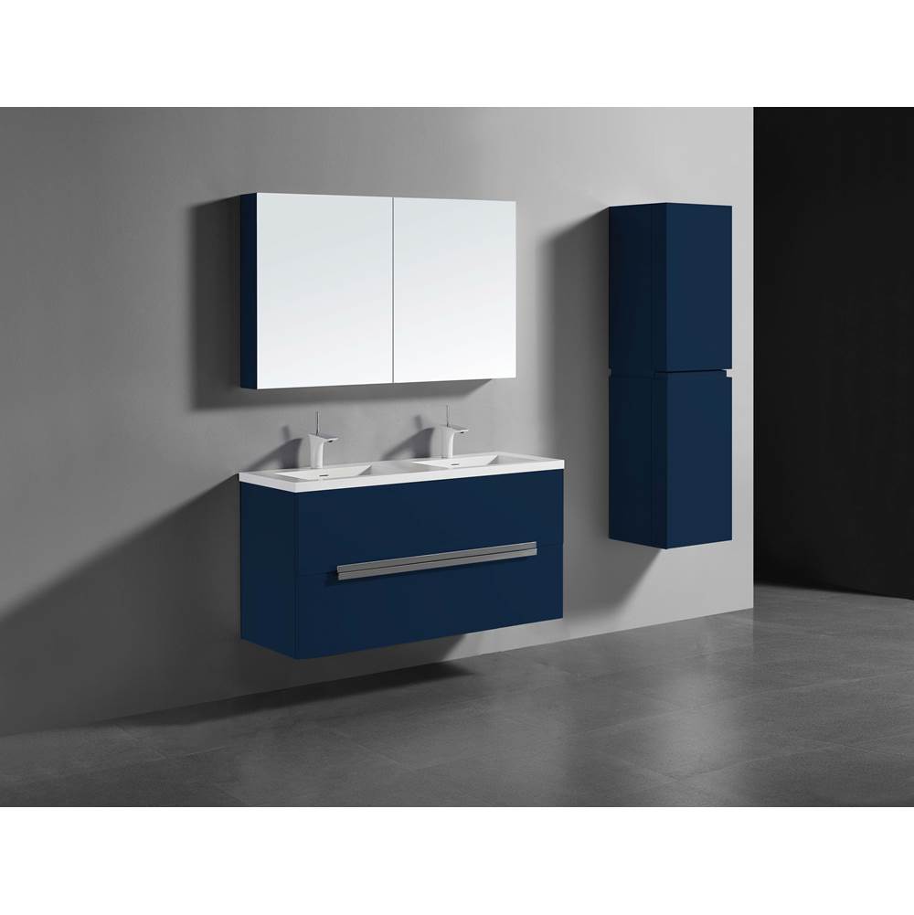 Madeli - Madeli Urban 48D'' Wall hung Vanity Cabinet in Sapphire Finish/HW: Polished Nickel(PN) - Sapphire With Polished Nickel