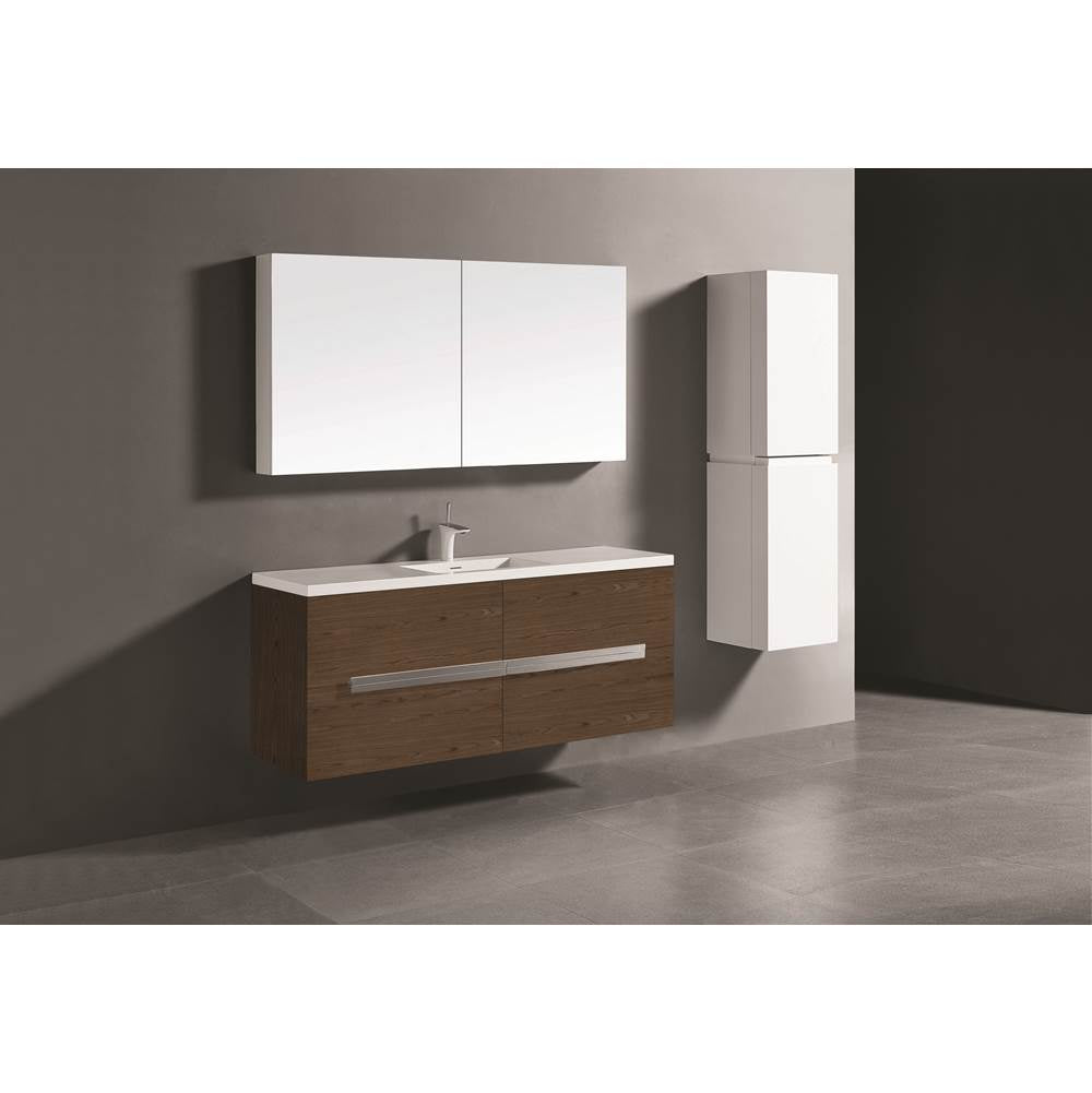 Madeli - Madeli Urban 60C'' Wall hung Vanity Cabinet in Brandy Finish/HW: Polished Chrome(PC) - Brandy With Polished Chrome