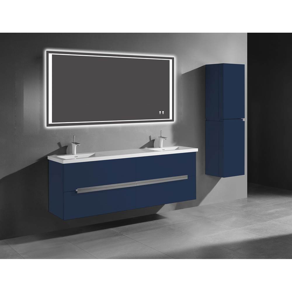 Madeli - Madeli Urban 72'' Wall hung Vanity Cabinet in Sapphire Finish/HW: Polished Chrome(PC) - Sapphire With Polished Chrome