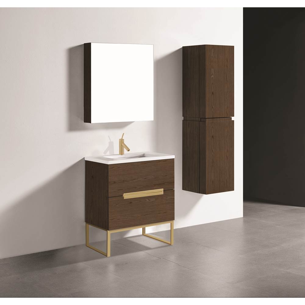 Madeli - Madeli Soho 30'' Free standing Vanity Cabinet in Brandy/HW: Polished Chrome(PC) - Brandy With Polished Chrome