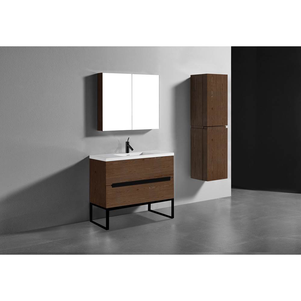 Madeli - Madeli Soho 42'' Free standing Vanity Cabinet in Brandy/HW: Matte Black(MB) - Brandy With Matte Black