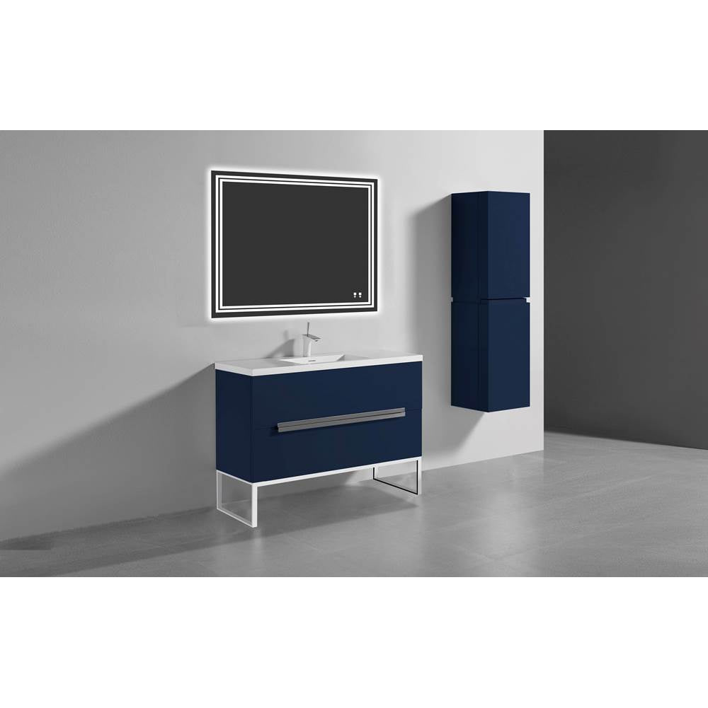 Madeli - Madeli Soho 48C'' Free standing Vanity Cabinet in Sapphire/HW: Matte Black(MB) - Sapphire With Matte Black