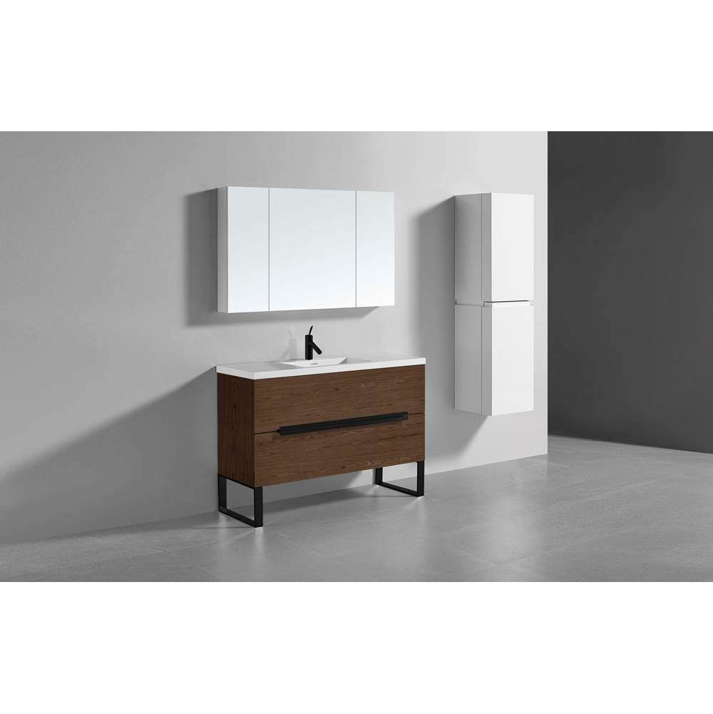 Madeli - Madeli Soho 48C'' Free standing Vanity Cabinet in Brandy/HW: Matte Black(MB) - Brandy With Matte Black