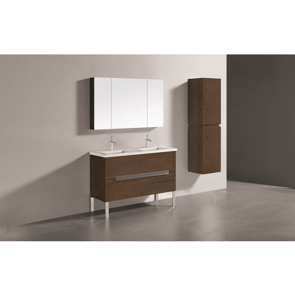 Madeli - Madeli Soho 48D'' Free standing Vanity Cabinet in Brandy/HW: Polished Chrome(PC) - Brandy With Polished Chrome