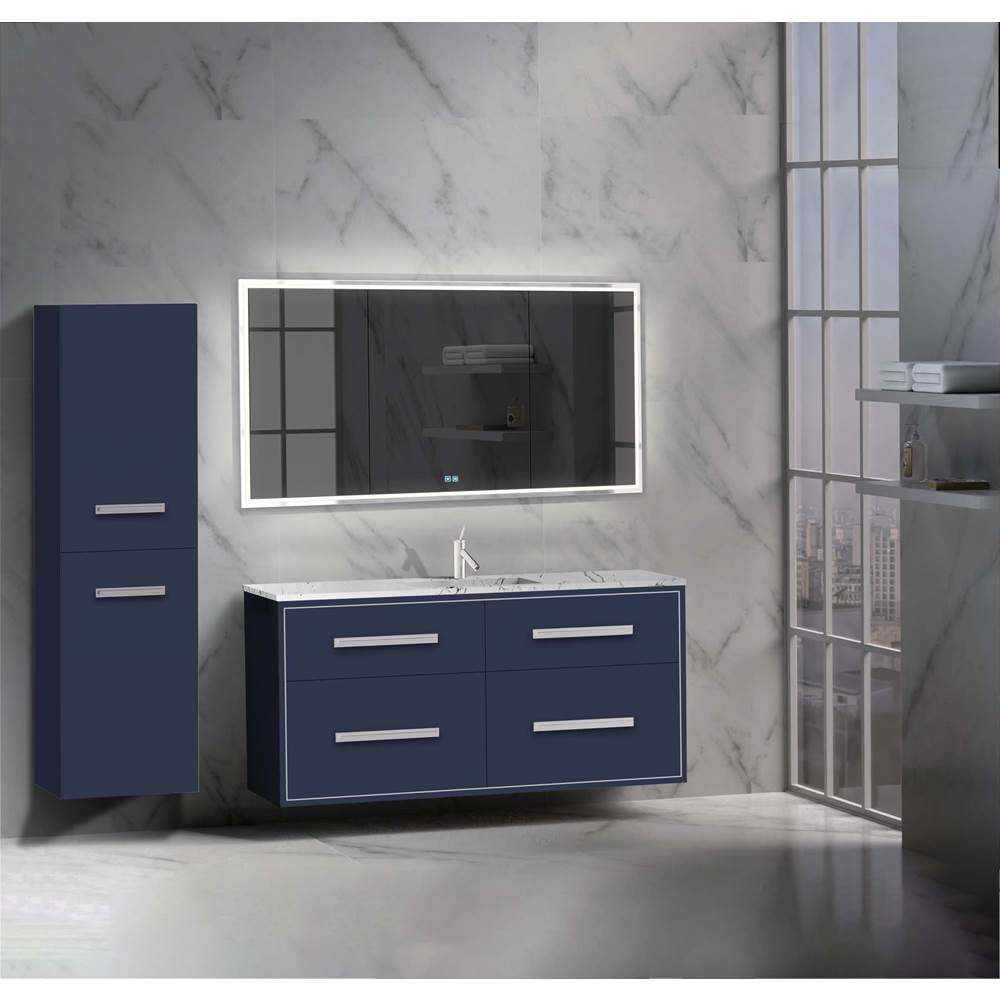 Madeli - Madeli Apogee 60C'' Wall hung Vanity Cabinet in Sapphire/HW: Polished Nickel(PN) - Sapphire With Polished Nickel