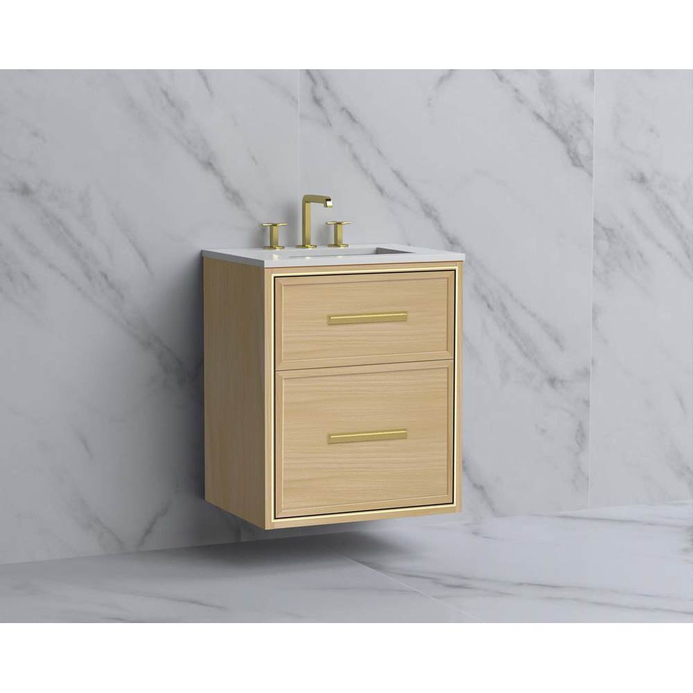 Madeli - Madeli Edge 24'' Wall hung Vanity Cabinet in Natural Oak/HW: Handles Brushed Nickel(BN) - Natural Oak With Brushed Nickel