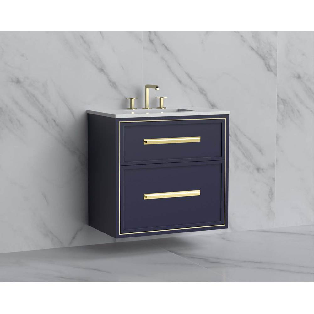 Madeli - Madeli Edge 30'' Wall hung Vanity Cabinet in Sapphire/HW: Handles Polished Chrome(PC) - Sapphire With Polished Chrome