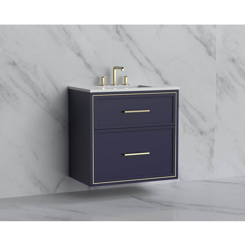 Madeli - Madeli Edge 30'' Wall hung Vanity Cabinet in Sapphire/HW: Handles Polished Chrome(PC) - Sapphire With Polished Chrome