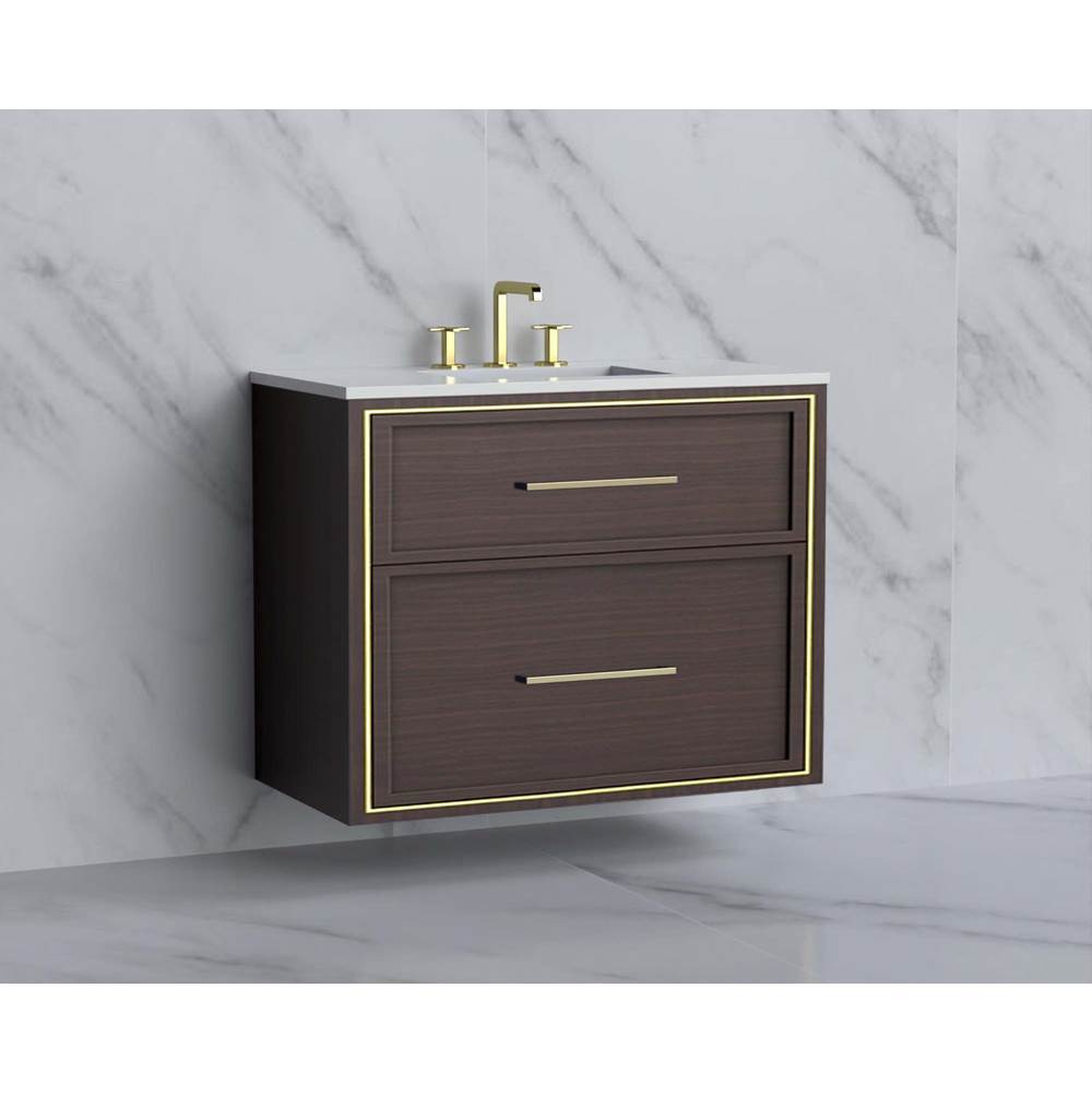 Madeli - Madeli Edge 36'' Wall hung Vanity Cabinet in Walnut/HW: Handles Brushed Nickel(BN) - Walnut With Brushed Nickel