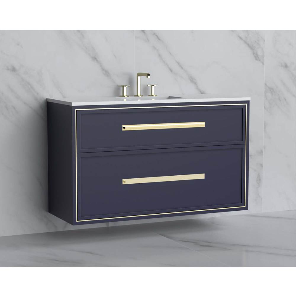 Madeli - Madeli Edge 48C'' Wall hung Vanity Cabinet in Sapphire/HW: Handles Matte Black(MB) - Sapphire With Matte Black