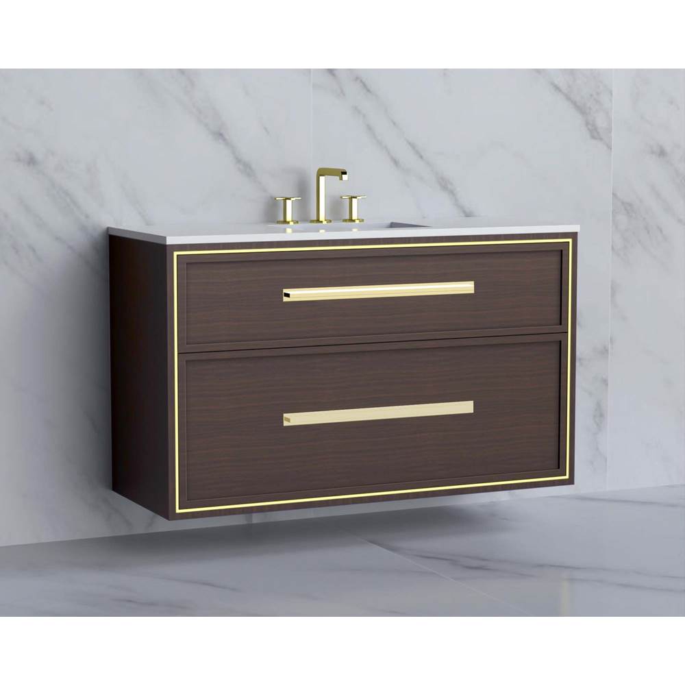 Madeli - Madeli Edge 48C'' Wall hung Vanity Cabinet in Walnut/HW: Handles Brushed Nickel(BN) - Walnut With Brushed Nickel