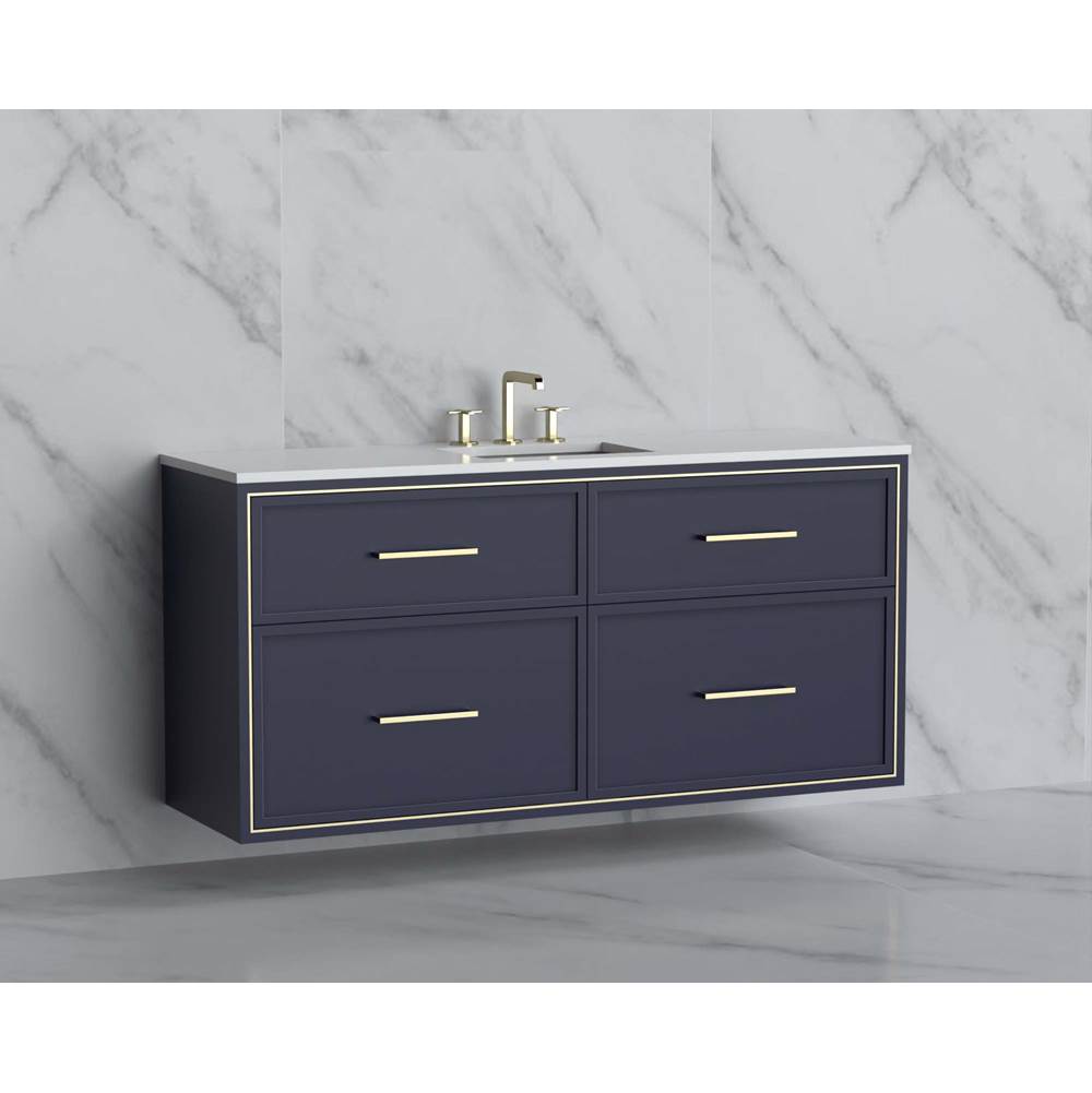 Madeli - Madeli Edge 60C'' Wall hung Vanity Cabinet in Sapphire/HW: Handles Polished Nickel(PN) - Sapphire With Polished Nickel