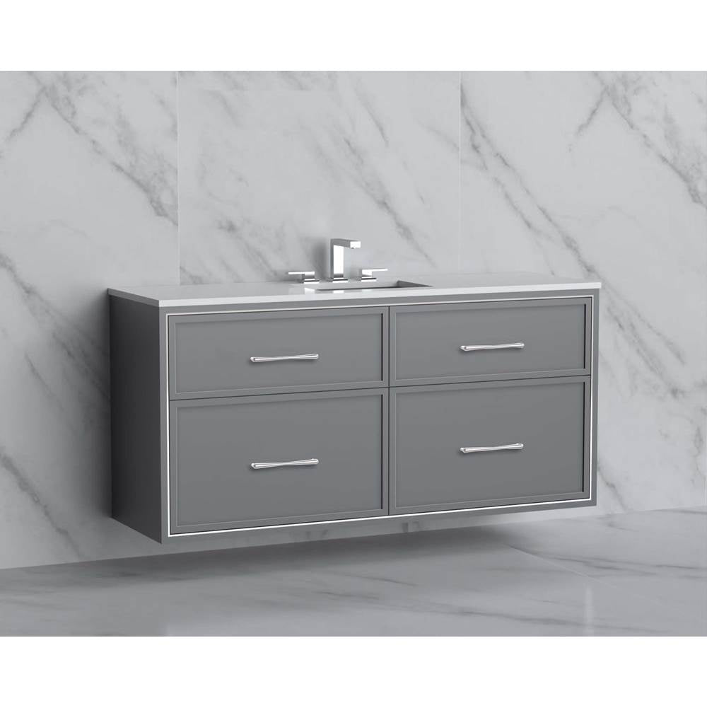 Madeli - Madeli Edge 60C'' Wall hung Vanity Cabinet in Studio Grey/HW: Handles Satin Brass(SB) - Studio Gray With Satin Brass