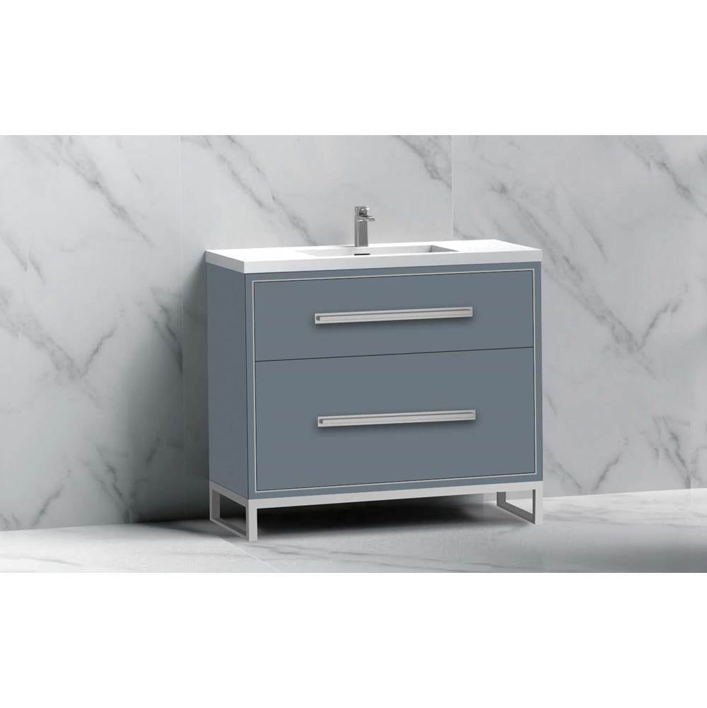 Madeli - Madeli Pinnacle 36'' Free standing Vanity Cabinet in Studio Grey/HW: Matte Black(MB) - Studio Gray With Matte Black