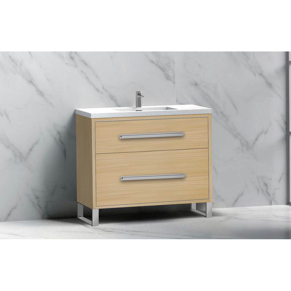 Madeli - Madeli Pinnacle 36'' Free standing Vanity Cabinet in Natural Oak/HW: Brushed Nickel(BN) - Natural Oak With Brushed Nickel