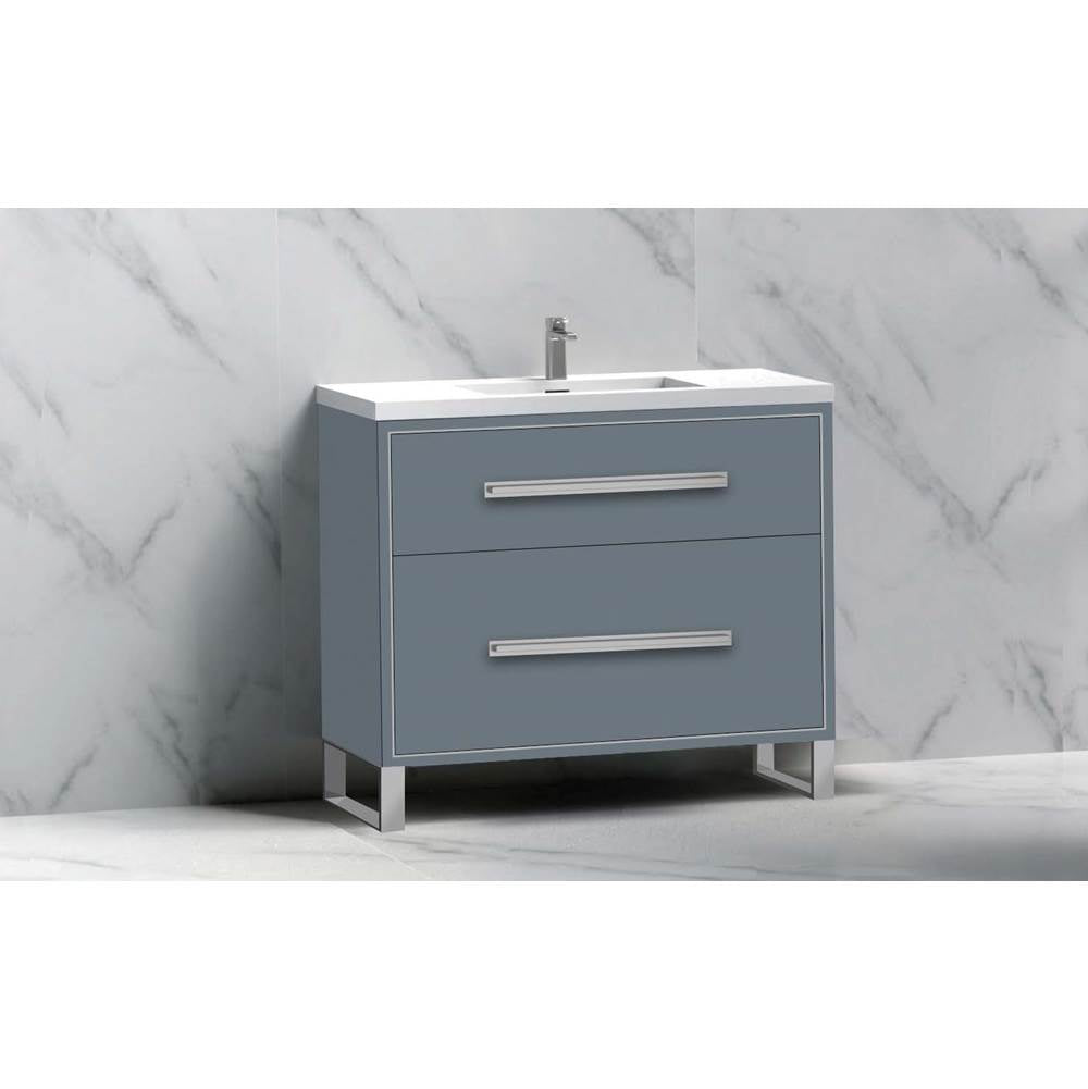 Madeli - Madeli Pinnacle 36'' Free standing Vanity Cabinet in Studio Grey/HW: Polished Chrome(PC) - Studio Gray With Polished Chrome