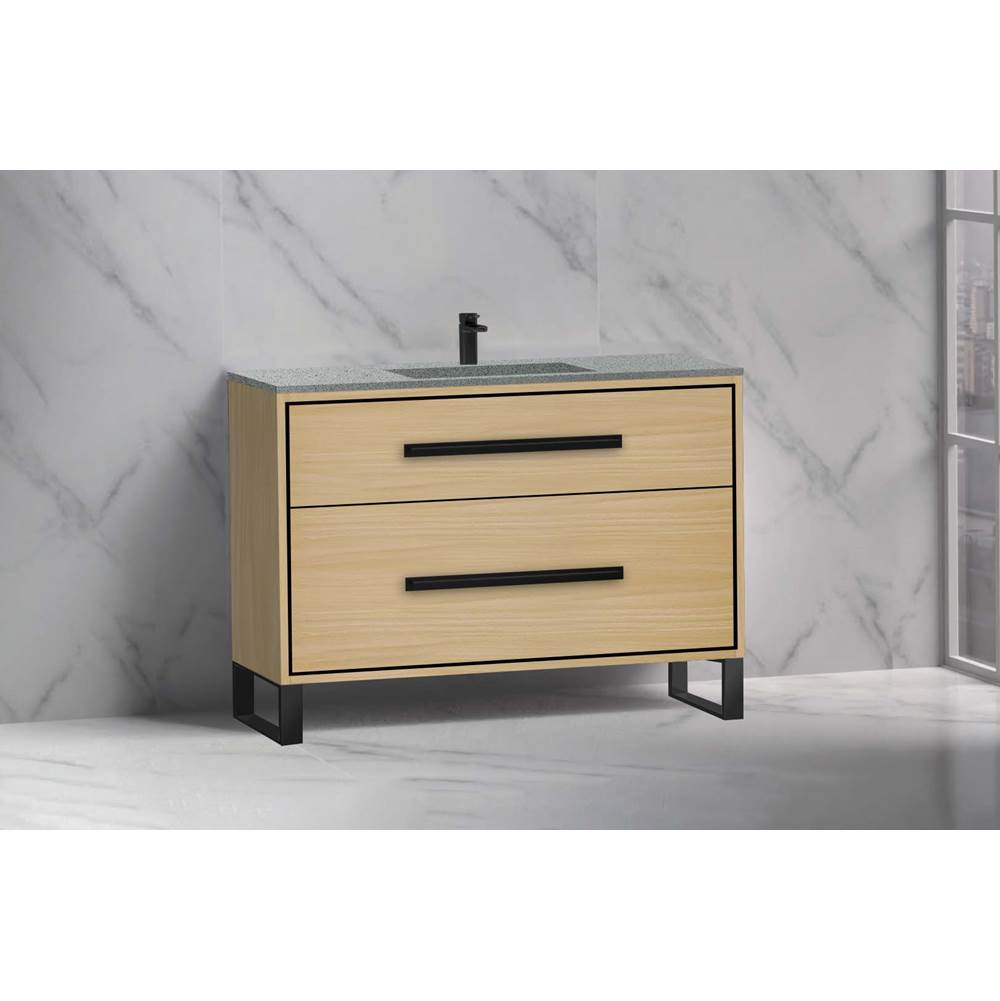 Madeli - Madeli Pinnacle 48C'' Free standing Vanity Cabinet in Natural Oak/HW: Polished Chrome(PC) - Natural Oak With Polished Chrome
