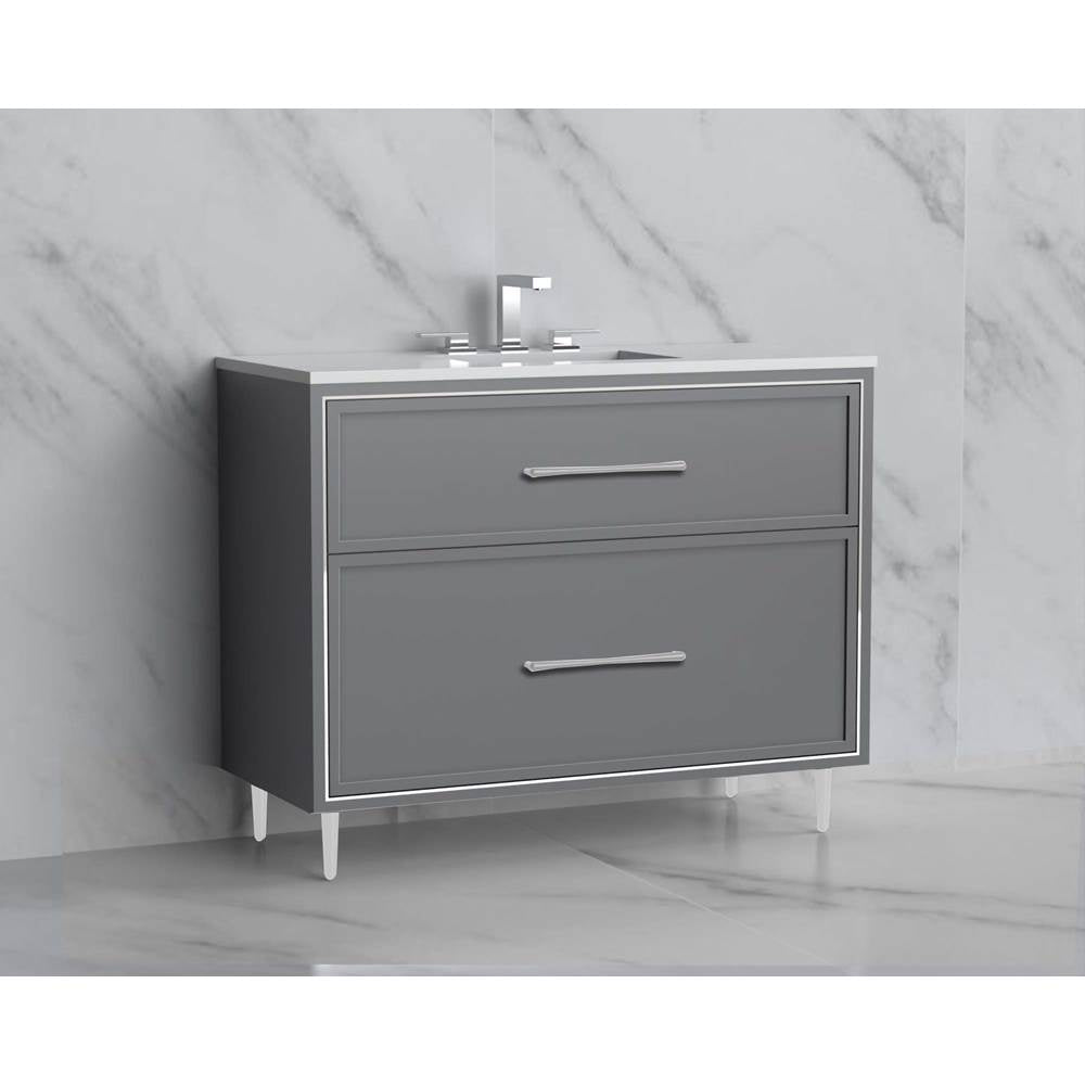Madeli - Madeli Profile 42'' Free standing Vanity Cabinet in Studio Grey/HW: Handles/Feet in Matte Black(MB) - Studio Gray With Matte Black