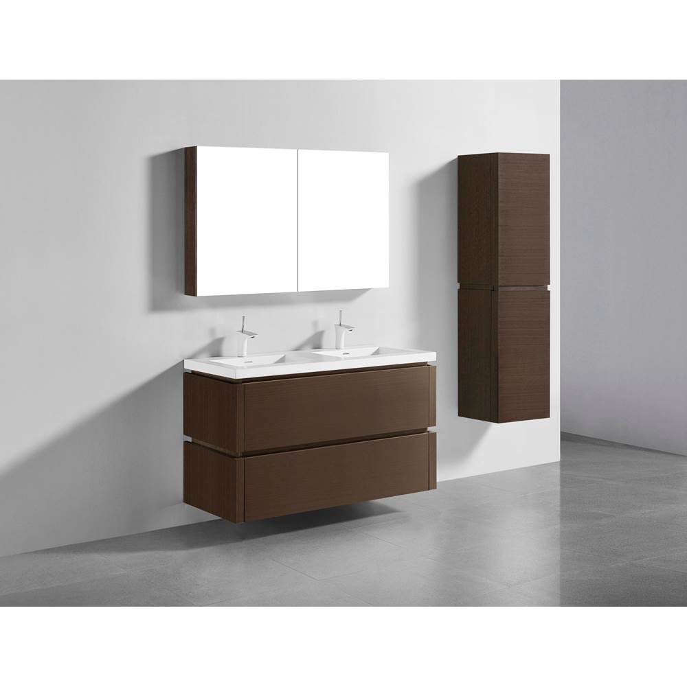 Madeli - Madeli Cube 48D'' Wall hung Vanity Cabinet in Walnut Finish - Walnut
