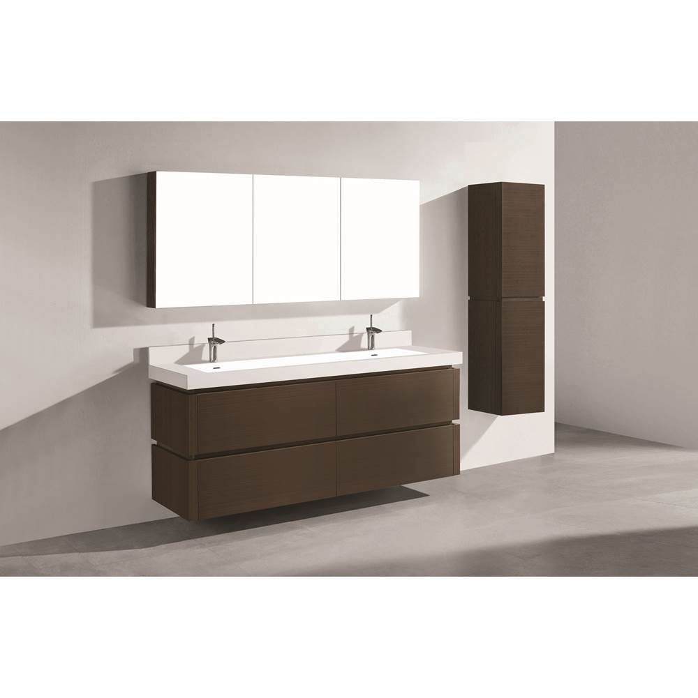 Madeli - Madeli Cube 72'' Wall hung Vanity Cabinet in Walnut Finish - Walnut