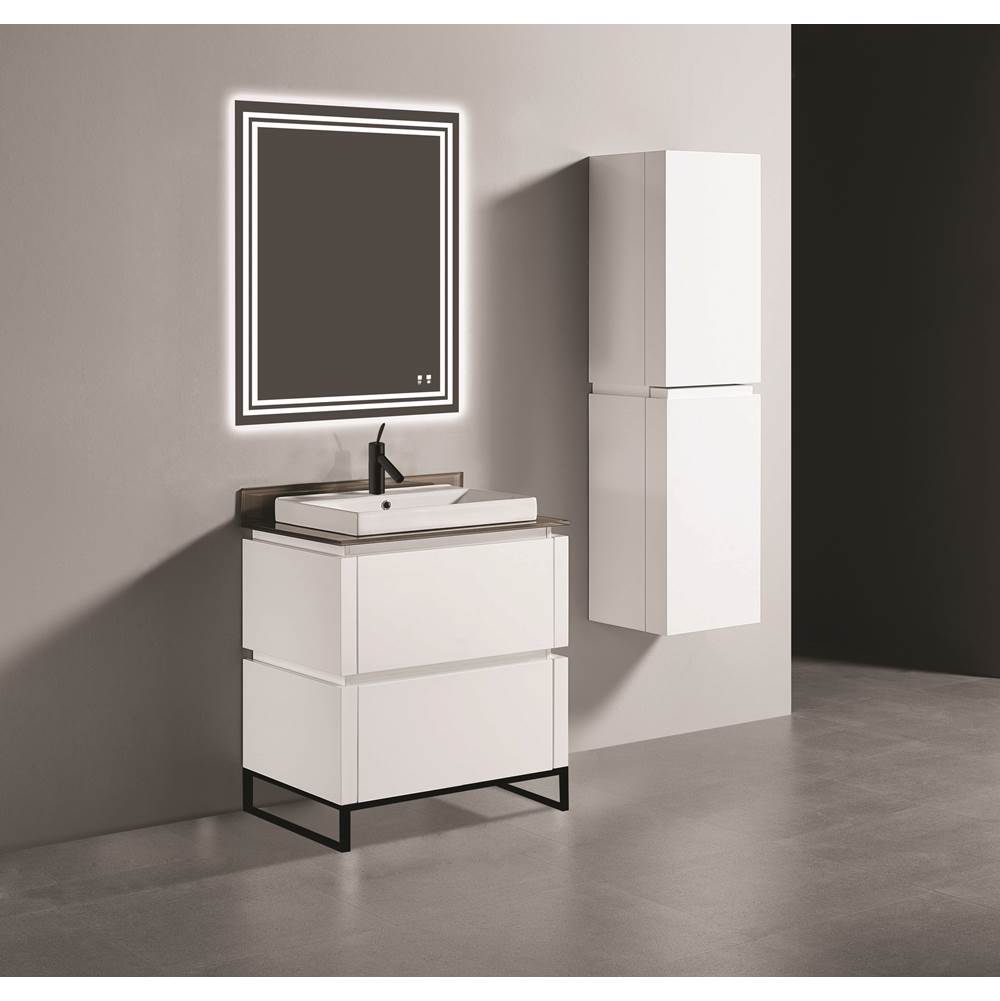 Madeli - Madeli Metro 30'' Free Standing Vanity in White/HW: Matte Black(MB) - White With Matte Black