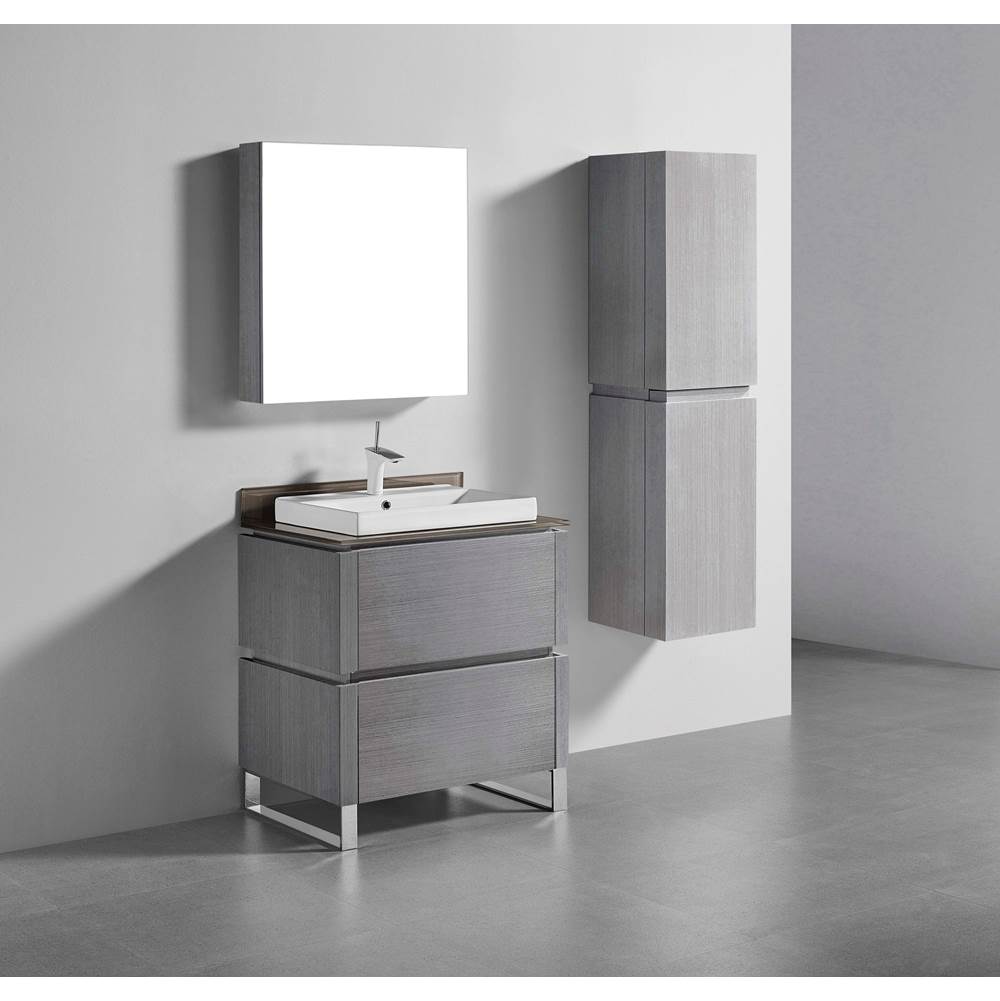 Madeli - Madeli Metro 30'' Free Standing Vanity in Ash Grey/HW: Brushed Nickel(BN) - Ash Gray With Brushed Nickel