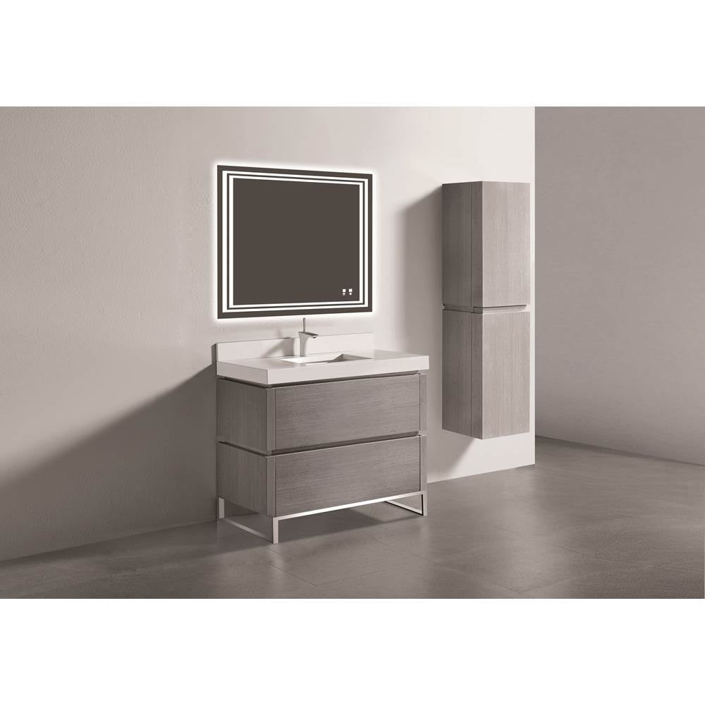 Madeli - Madeli Metro 42'' Free Standing Vanity in Ash Grey/HW: Polished Chrome(PC) - Ash Gray With Polished Chrome