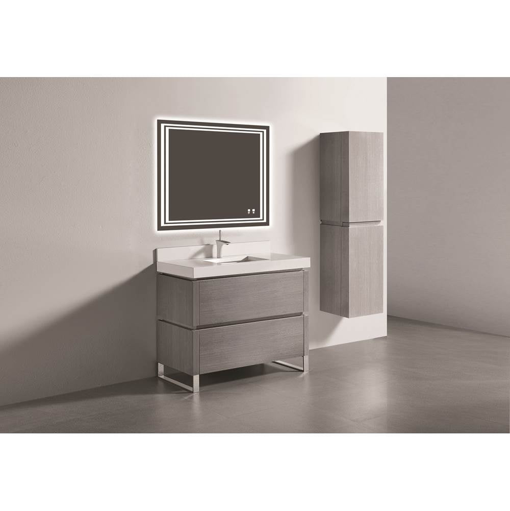 Madeli - Madeli Metro 42'' Free Standing Vanity in Ash Grey/HW: Matte Black(MB) - Ash Gray With Matte Black