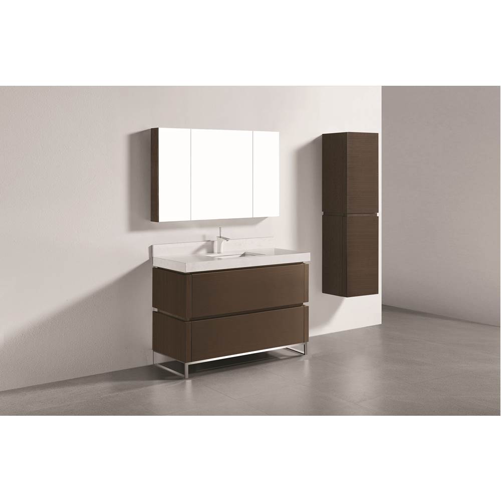 Madeli - Madeli Metro 48C'' Free Standing Vanity in Walnut/HW: Matte Black(MB) - Walnut With Matte Black