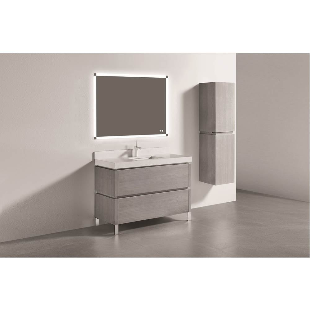 Madeli - Madeli Metro 48C'' Free Standing Vanity in Ash Grey/HW: Polished Nickel(PN) - Ash Gray With Polished Nickel