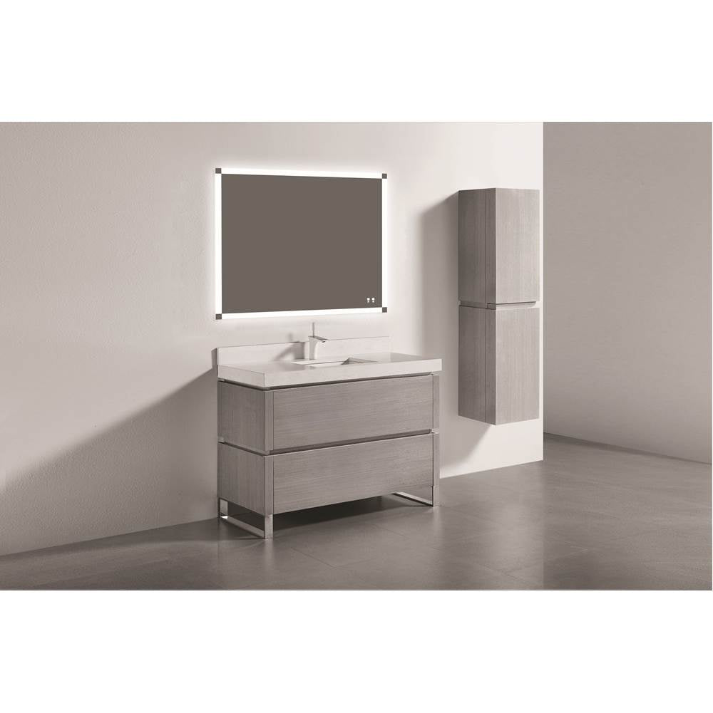 Madeli - Madeli Metro 48C'' Free Standing Vanity in Ash Grey/HW: Polished Chrome(PC) - Ash Gray With Polished Chrome