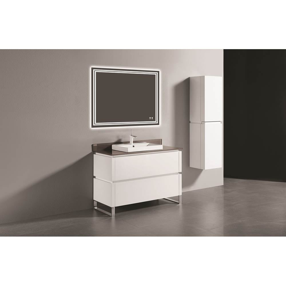 Madeli - Madeli Metro 48C'' Free Standing Vanity in White/HW: Matte Black(MB) - White With Matte Black